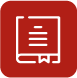 Icono rojo con documento y cinta de certificación que representa una especialización en auditoría y control interno en formación profesional