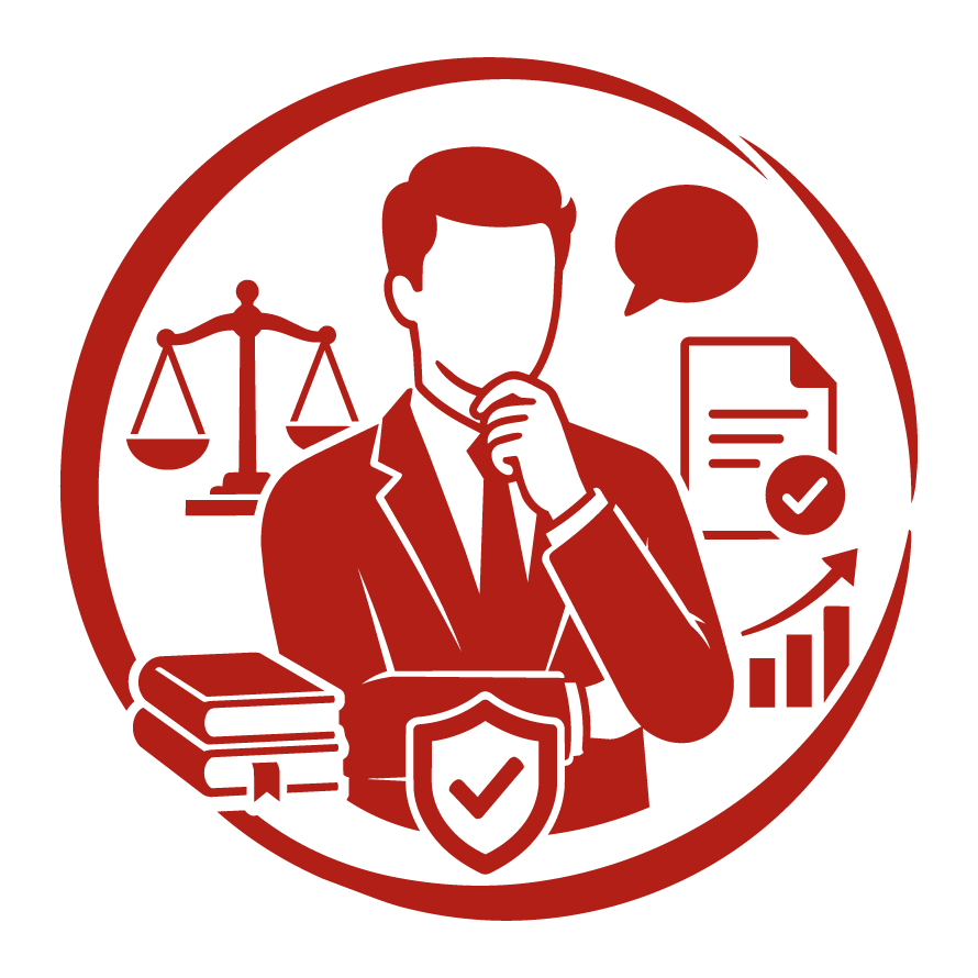 Icono de profesional frente a un computador que representa el cargo de Asesor Jurídico Estratégico