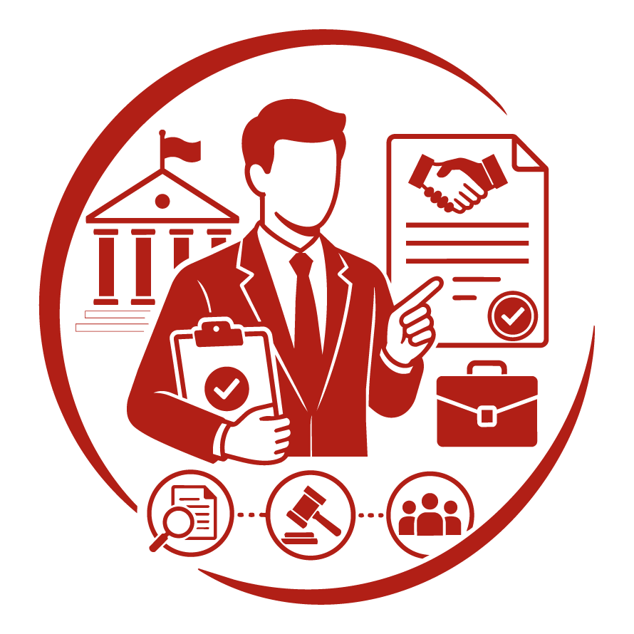 Icono de profesional frente a un computador que representa el cargo de Consultor en Contratación Estatal