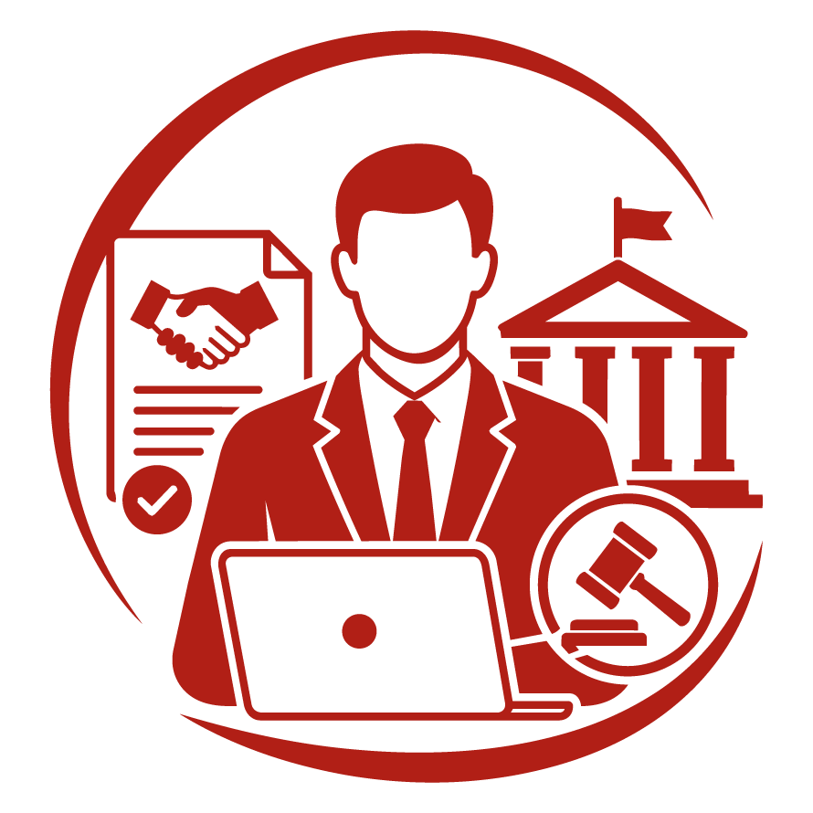 Icono de profesional frente a un computador que representa el cargo de Jefe de Contratación Estatal con manejo de SECOP II
