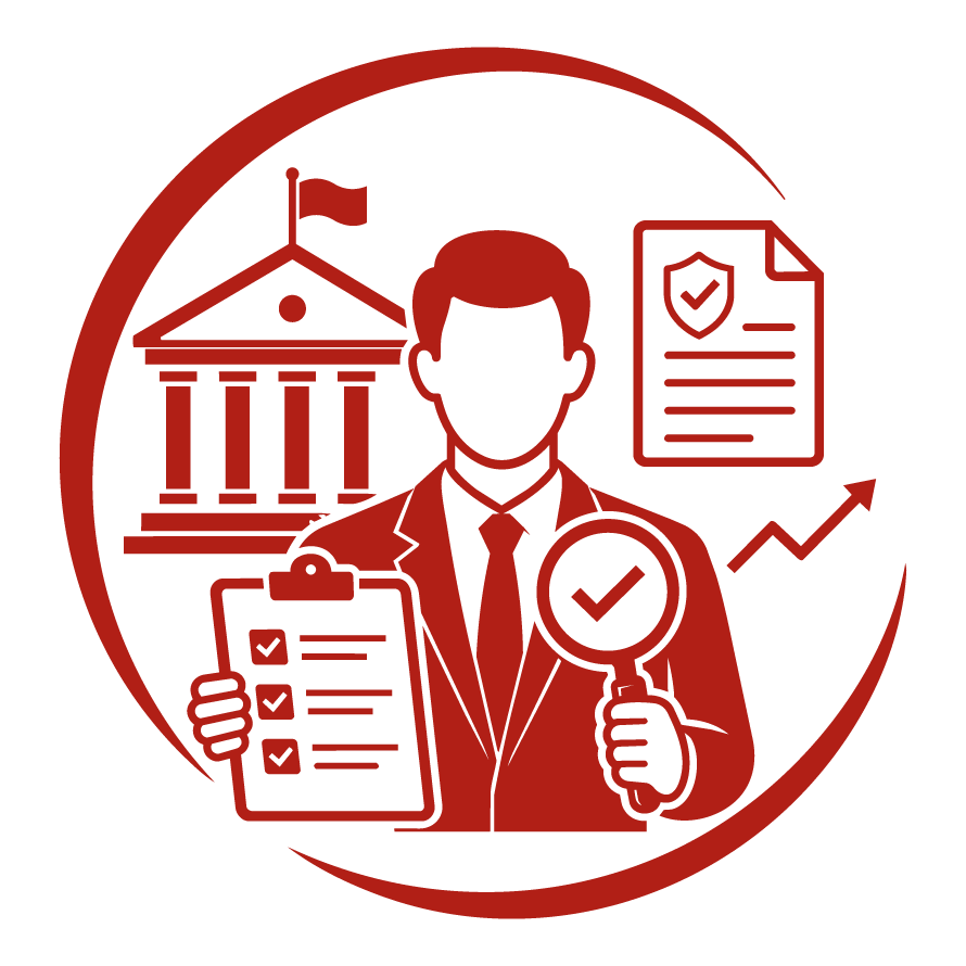 Icono de profesional frente a un computador que representa el cargo de Profesional Especializado en Organismos de Control