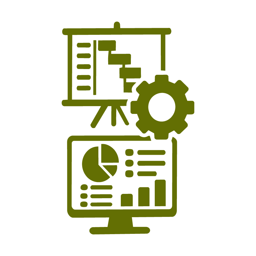 gerente presentando resultados de dirección de proyectos empresariales